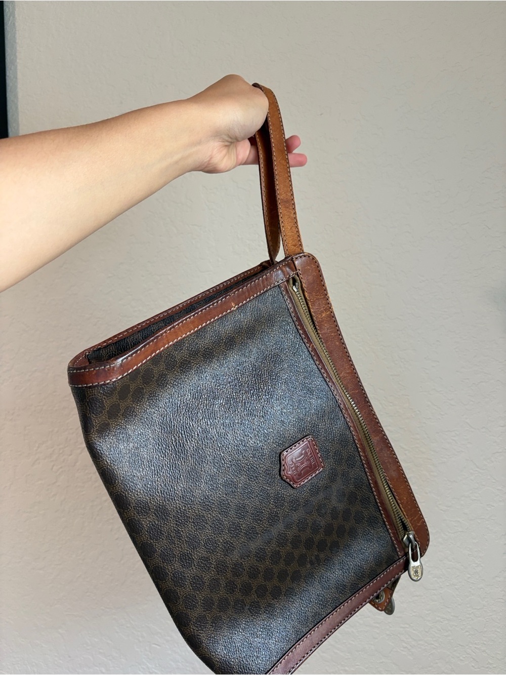 Celine Brown Monogram Leather Wristlet Clutch - Picture 12 of 12